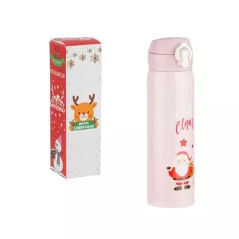 Термос Perfecto Linea MERRY CHRISTMAS 27-225465, 500 мл, нержавеющая сталь, розовый