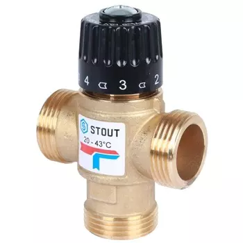 Термостатический смесительный клапан 1"HP 20-43 C KV 1.6 Stout SVM-0120-164325