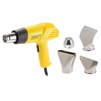 Термовоздуходувка Molot MHG 5120 MHG5120K0022, в коробке + набор сопл, 2000 Вт, 2 скор., 350-550 °С