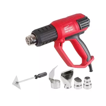 Термовоздуходувка WORTEX HG 6120 HG6120TK0811, в кор. + набор сопл 2000 Вт, 3 режима., 50-600 °С