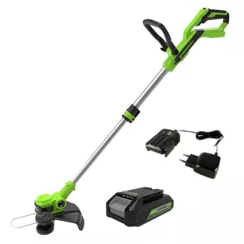 Триммер аккумуляторный Greenworks 2110407UA 24В, 30 см, с АКБ 2Ач и ЗУ