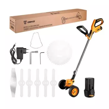 Триммер-газонокосилка Deko DKTR12 063-4405, садовый, аккумуляторный, 2х2.0Ач