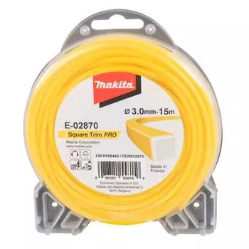 Триммерная леска Makita, квадратная, усиленная, 3 ммх15 м E-02870