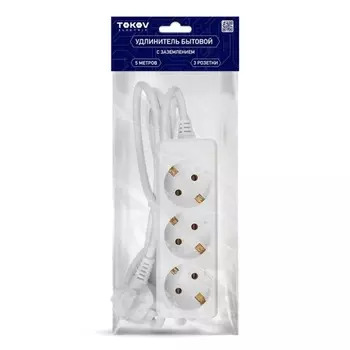 Удлинитель Tokov Electric TKE-C01-BU3-5-1-Z (3х5 м, с заземлением)