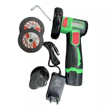 Легкая УШМ Zitrek AG 12 063-4401 (диаметр 75 мм, напряжение 12 B, Li-Ion 2 аккумулятора 2.0 Ач, аксессуары)