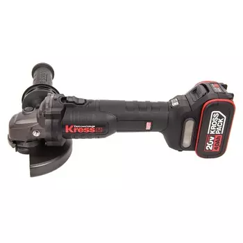 Угловая шлифмашина аккумуляторная Kress KU801 (вибрационная ручка, напряжение 20v, ключ в комплекте)