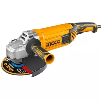 Угловая шлифовальная машина INGCO AG24008 (диаметр диска 230 мм, мощность 2400 вт, вес 6.6 кг)