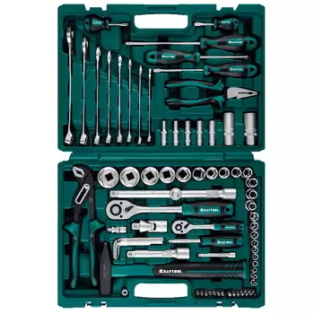 Универсальный набор инструмента Kraftool EXTREM-76, 27889-H76, 76 предмета, (1/2"+3/8"+1/4")