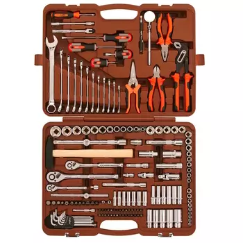 Универсальный набор инструмента Ombra OMT150S 055370, торцевые головки 1/4", 3/8", 1/2"DR 150пр.