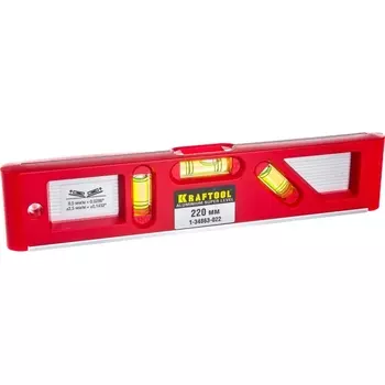 Уровень Kraftool "PRO" "DIRECTOR LEVEL" 1-34863-022 с магнитом, 3 ампулы, 220мм