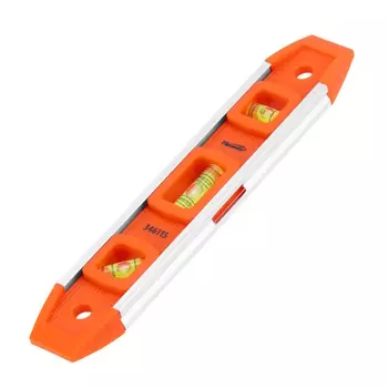 Уровень усиленный Sparta 346115, 230 мм, 3 глазка, магнитный, пластмассовый "Торпедо" (IV)