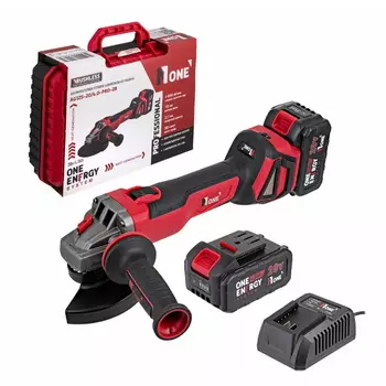 УШМ аккумуляторная №1 AG125-20/3.0-PRO б/щет. (125 мм, 2 аккум х 3,0 А*ч, плавный пуск, элект. регулировка оборотов)