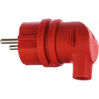 Вилка Эра IP44 16A, каучук, красная