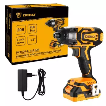 Винтоверт аккумуляторный Deko DKTS20-Li 084-1045, ударный, 20В, 1x2.0Ач