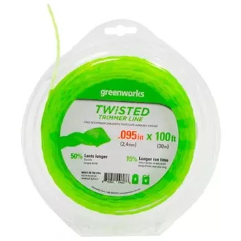 Витая леска для триммера 2,4 мм Greenworks 2950207