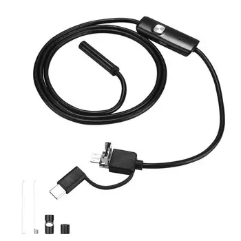 Водонепроницаемый эндоскоп Deko WEC-1, 065-0153, 1м (Micro USB, USB, Type-C)