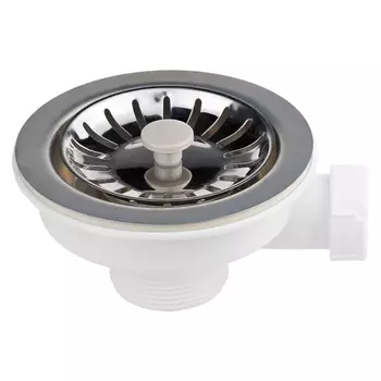 Выпуск MasterProf 3.1/2" в сборе Эконом (нержавеющая чаша, пластиковая втулка и шток)