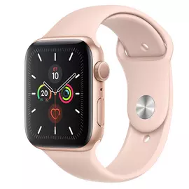 Apple Watch Series 5 GPS, 40mm, корпус из алюминия золотого цвета, спортивный ремешок цвета «розовый песок»