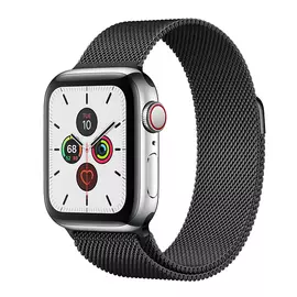 Apple Watch Series 5 GPS + Cellular, 40mm, корпус из стали, миланский сетчатый браслет цвета «черный космос»