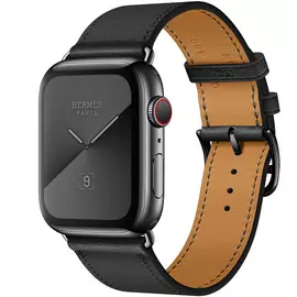 Apple Watch Series 5 GPS + Cellular, 44mm, корпус из стали цвета «черный космос», ремешок Hermès Single Tour из кожи Swift цвета Noir