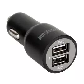 Автомобильное зарядное устройство Interstep (USB-A QC 3.0 18 Вт, USB-A 12 Вт)