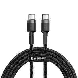 Дата-кабель с нейлоновой оплёткой Baseus Cafule USB-C (1 м, 100 Вт, 10 Гбит/с, 4K 60 Гц)
