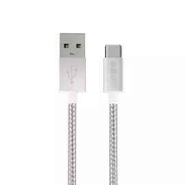 Дата-кабель с нейлоновой оплёткой Interstep USB-C/USB-A 3.0 (0,2 м, 3 А, 5 Гбит/с)