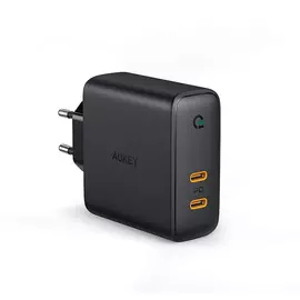 Сетевое зарядное устройство Aukey PA-D5 (2 USB-C, 63 Вт, Power Delivery)