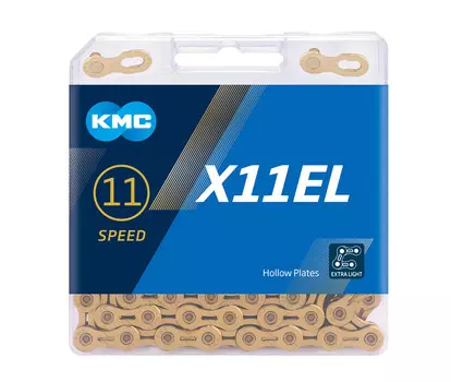 Цепь KMC X11EL Ti-N 11 скоростей, замок (золотой 118 звеньев)