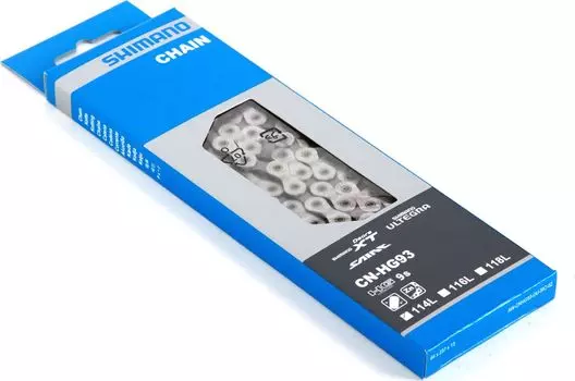 Цепь Shimano XT CN-HG93 9 скоростей (серебристый 118 звеньев)