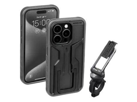 Чехол и кронштейн для мобильного телефона Topeak RideCase для iPhone 15 Pro (черный)