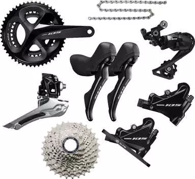 Группа оборудования Shimano 105 R7020 Disc (черный 175 мм BB86 50 / 34, 11-30)