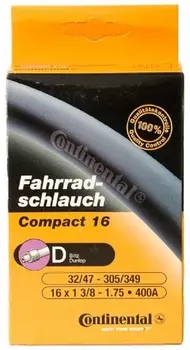 Камера Continental 16" (16x1.50-1.75" (40/47-305) ниппель 42 мм (спорт) 16")