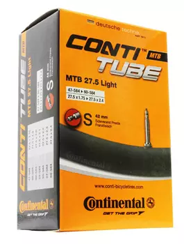 Камера Continental MTB 27.5" (стандартная толщина 27.5x1.75-2.5" (47/62-584) ниппель 42 мм (спорт))