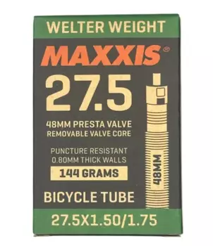 Камера Maxxis Welter Weight 27,5" (облегченная (толщина стенки 0,80 мм) 27.5x1.50-1,75 ниппель 48 мм (спорт))