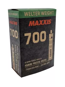 Камера Maxxis Welter Weight 28" (облегченная (толщина стенки 0,80 мм) 700x33-50C ниппель 48 мм (спорт))