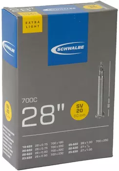 Камера Schwalbe 28" (облегченная (толщина стенки 0,73 мм) 700x18-25C ниппель 60 мм (спорт))