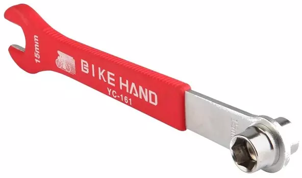 Ключ педальный BIKE HAND YC-161 с головкой 14/15 мм (красный)