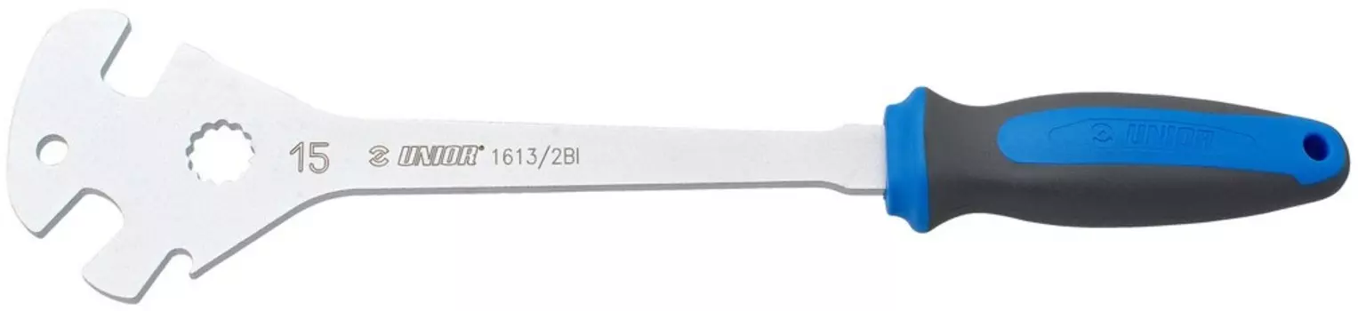 Ключ педальный Unior Profi 1613/2BI (серебристый / синий)