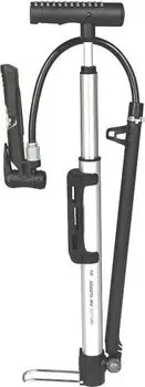 Компактный насос GIYO GM-821 с манометром, шлангом и упором (серебристый / черный)