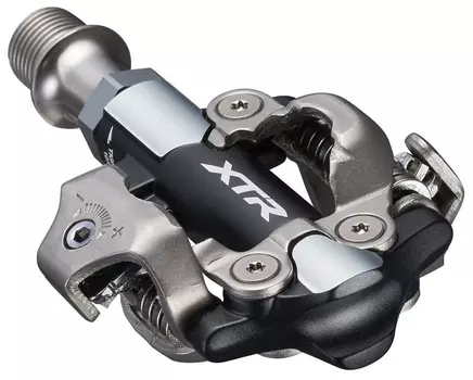 Контактные MTB педали Shimano XTR PD-M9100 SPD с шипами (серый укороченные на 3 мм оси)