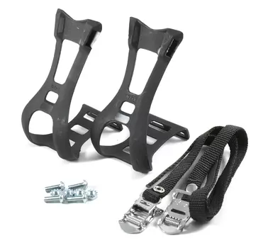 Крепления туклипсы Wellgo MT-15 с ремнями (черный)