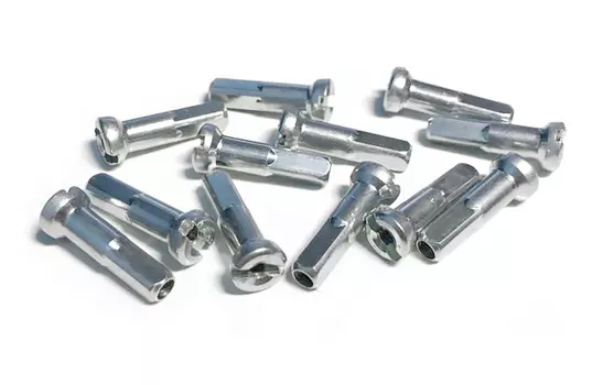 Ниппель cnSPOKE оцинкованный (серебристый 16 мм квадратный ниппель 0.127" (3.23 мм) 14G (спица 2мм))