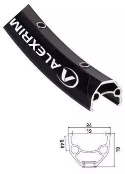 Обод Alex Rims EN24 29" (черный 19 мм ниппель (авто) 32 стенка двойная, одинарный пистон 29" (622) для дисковых тормозов)