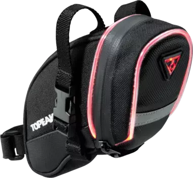 Подседельная сумка с подсветкой Topeak Aero Wedge iGlow TIG-AW02 (красный черный)