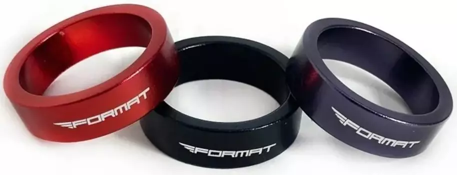 Проставочные алюминиевые кольца для велосипеда Format 1-1/8" (черный 5 мм)