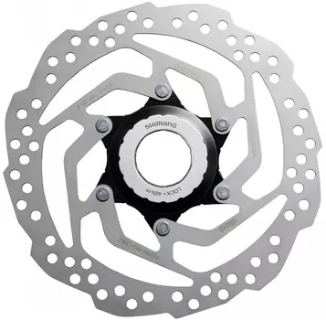 Тормозной диск для велосипеда Shimano SM-RT10 CenterLock с гайкой для эксцентриков и осей 9/15/20 мм (160 мм)