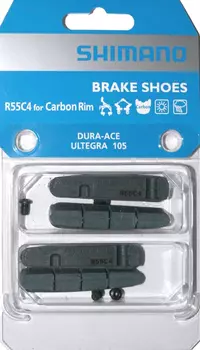 Тормозные вкладыши Shimano R55C4 для карбоновых ободов (черный комплект 2 пары)