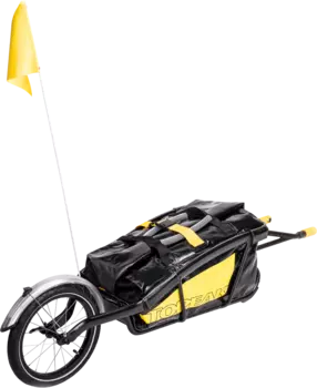 Велоприцеп Topeak Journey Trailer TX and DryBag TTR-TX, крепление к 12 мм сквозной оси (черный / желтый)