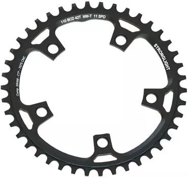 Звезда системы Stronglight Gravel для Sram Force/Red Narrow-Wide 7075-T6 CT? (черный 44 BCD 110 мм)